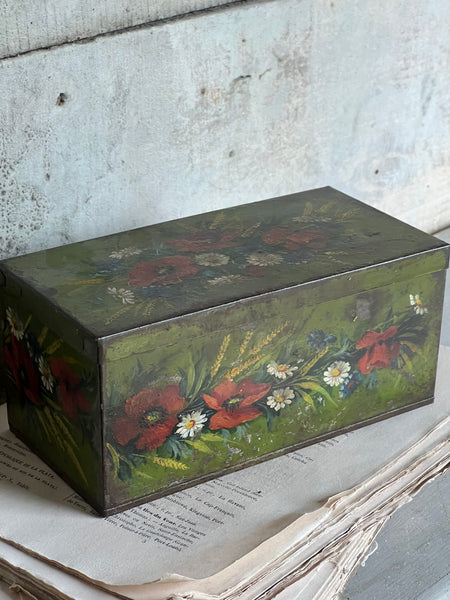 Hand painted Vintage French Tin