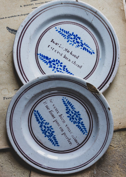 A pair of Antique French Plates