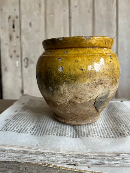 Yellow Antique Preserves Jar