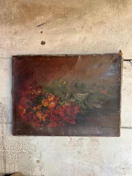 Dark Floral Oil on Canvas 1900