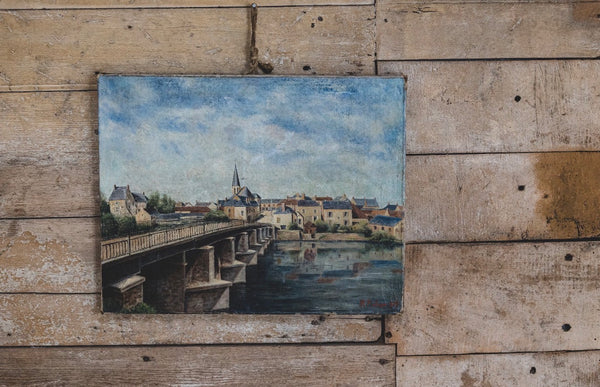French Town Oil Painting on Canvas 1929