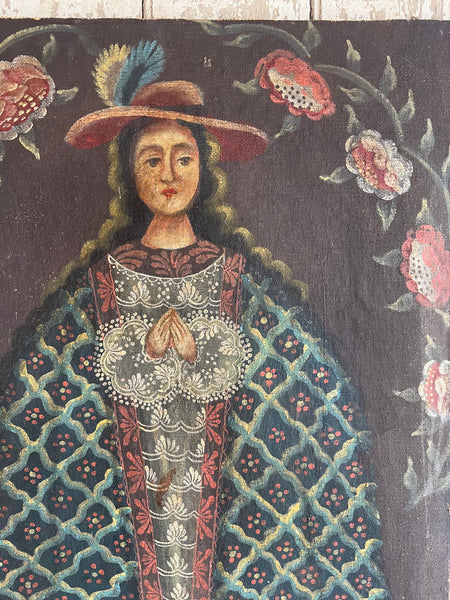 Antique Folk Art on Canvas