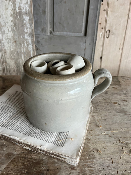 French Stoneware Handled Pot
