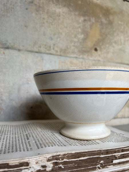 French Digoin Gorgeous Striped Cafe Au Lait