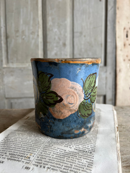 Large Folk Art Antique Mug