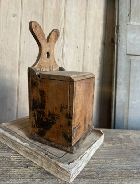 Folk art wooden salt box