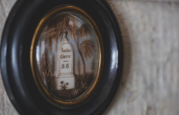 Sweet Antique French Framed Memorial
