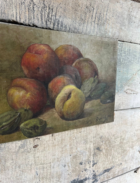 French Fruit Oil Painting on Canvas 1943