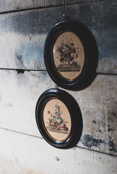 Framed Vintage French Floral Prints