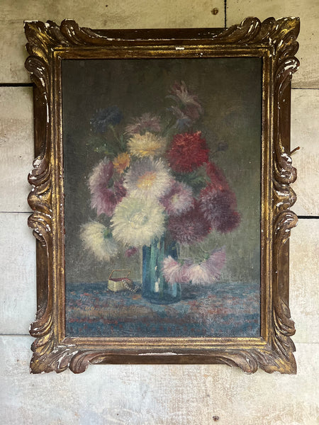 Beautiful Framed French Floral Oil