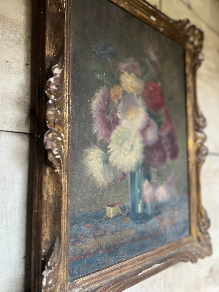 Beautiful Framed French Floral Oil