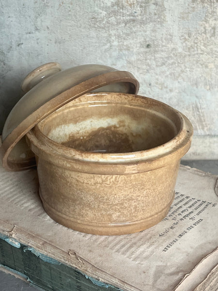 Buttery Lidded Antique Confiture Pot