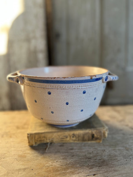 18C Large Folk Style Handpainted Bowl