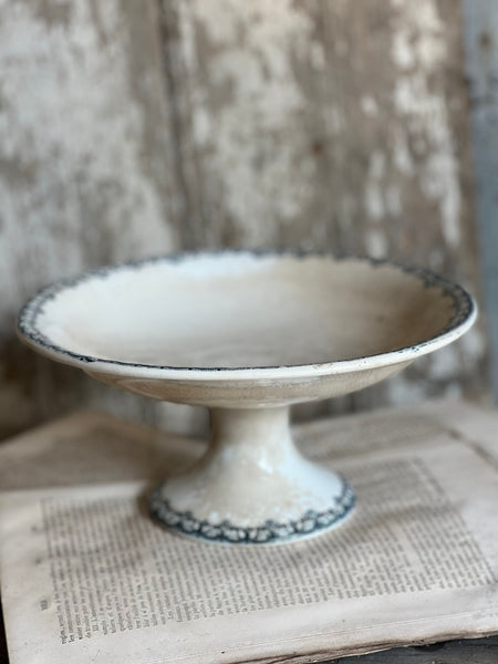 French Floral Transferware raised dish