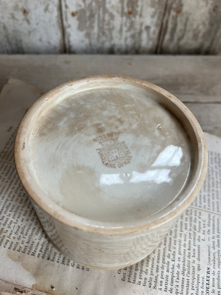 Crazed Antique Confiture Pot