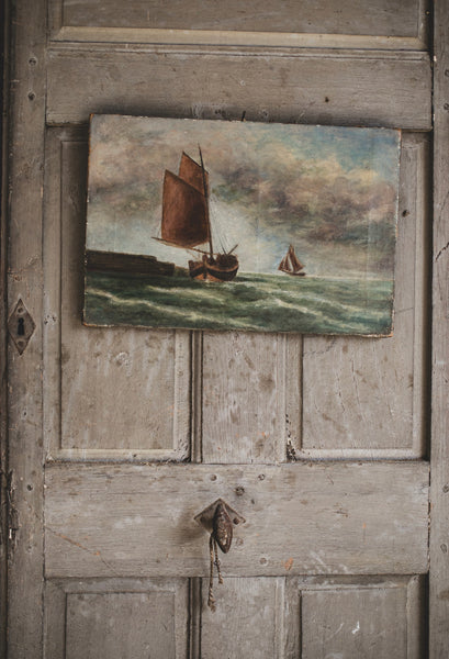 French Boat Painting on Canvas