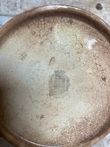 Large Heavily Crazed Antique Confiture Pot
