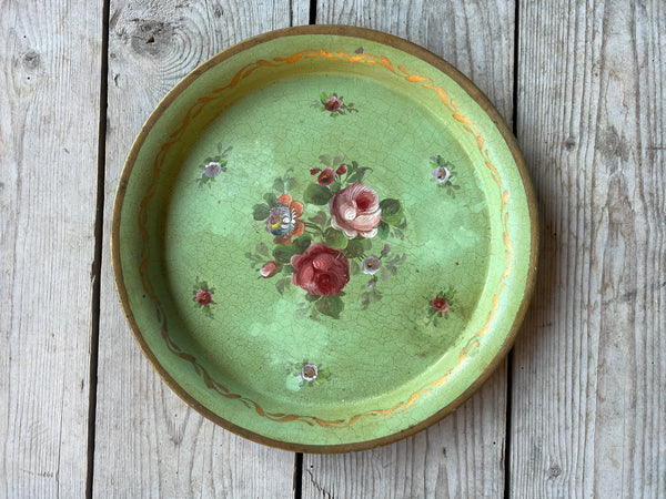 Vintage Hand Painted Floral Tray