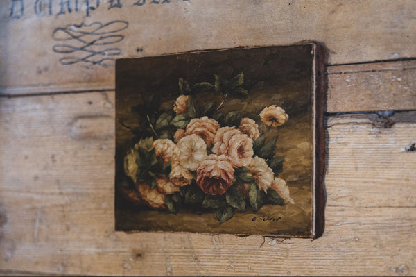 French Floral Oil on Canvas