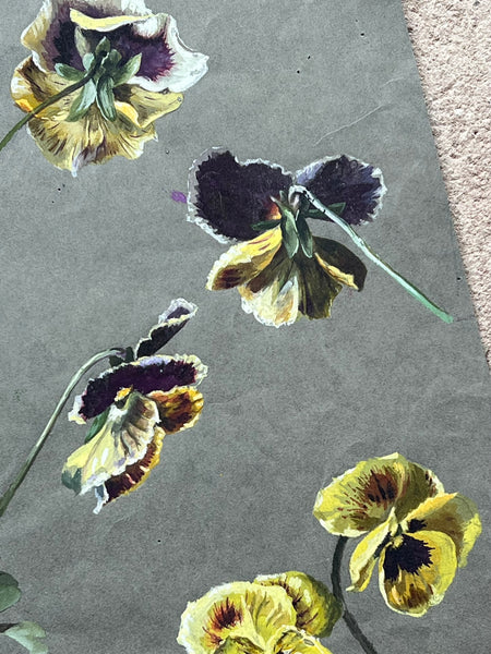 Gorgeous Pansy Vintage Painting
