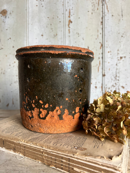 French Rare Rustic Earthenware Faiselle Cheese Mould