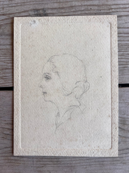Sweet French Vintage Portrait Sketch