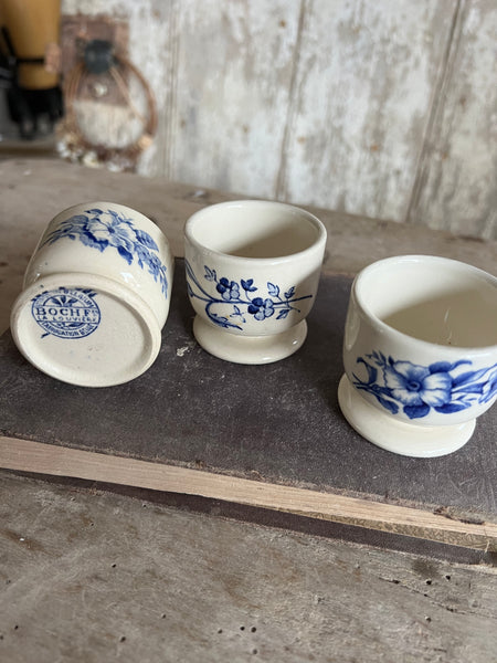 Trio of Vintage Transferware Eggcups