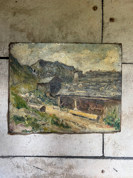 French Farm Landscape Oil Painting on Canvas