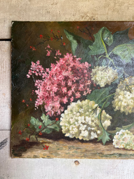 French Floral Oil on Canvas