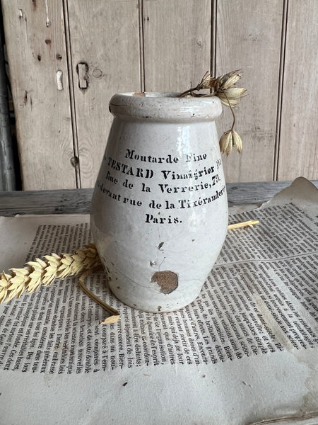 Vintage Typography Branded Mustard Jar