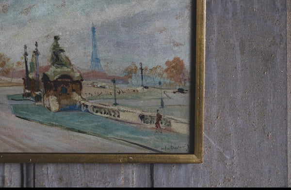 Framed Parisian Scene Painting