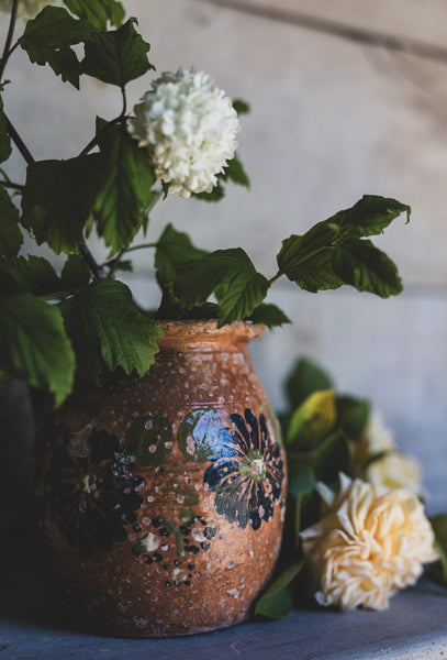 Vintage French Floral Pot