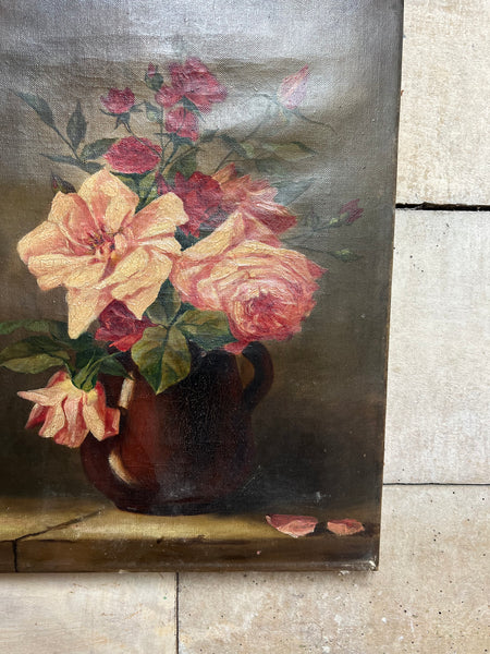 Floral Oil Painting on Canvas