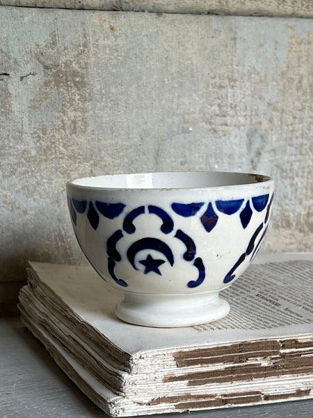 Small Digoin Bright Blue Cafe au Lait bowl