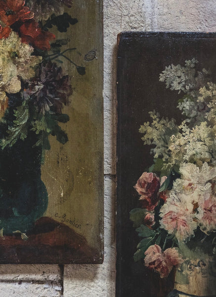 Antique Gontier Floral Paintings 1898