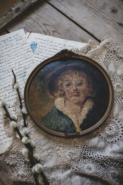 Framed Vintage French Portrait