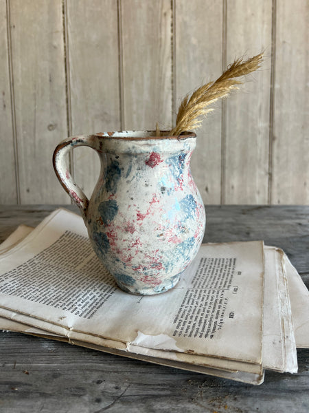 Vintage French Spongeware Pot