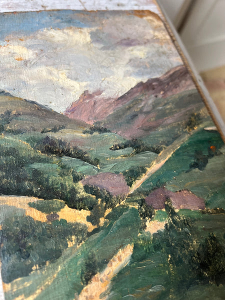 French Landscape Oil on Board