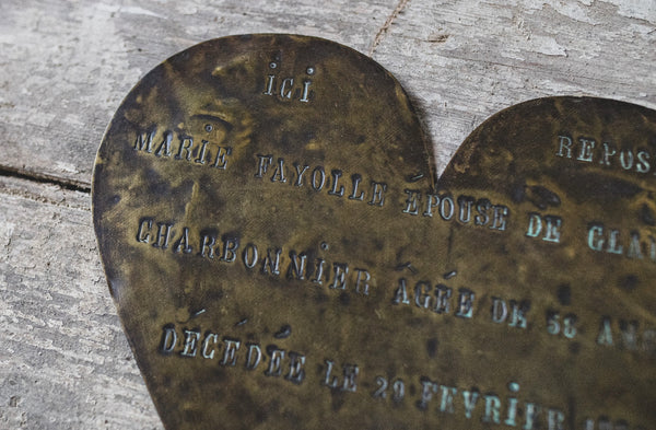 French Antique Memorial Heart