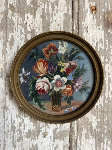 Small Framed Floral Oil Painting