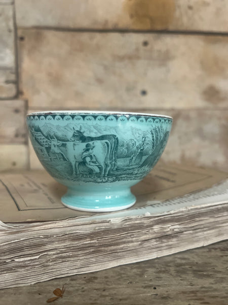 Rustic French Farmyard Cafe au Lait bowl