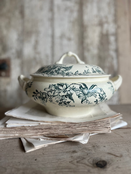 French Transferware Lidded Souperie