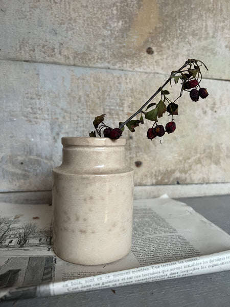 Antique Stoneware Cream Jar