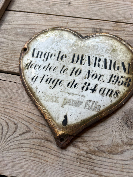 Vintage French Rustic Memorial Heart