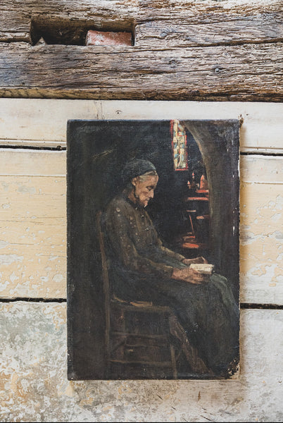 French Lady Oil Portrait on Canvas