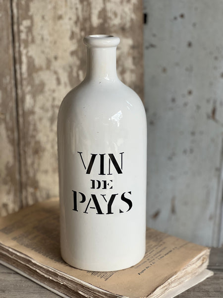 Vintage Vin de Pays Transferware Bottle