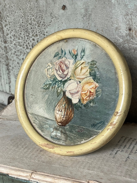 Small Framed Floral Oil Painting