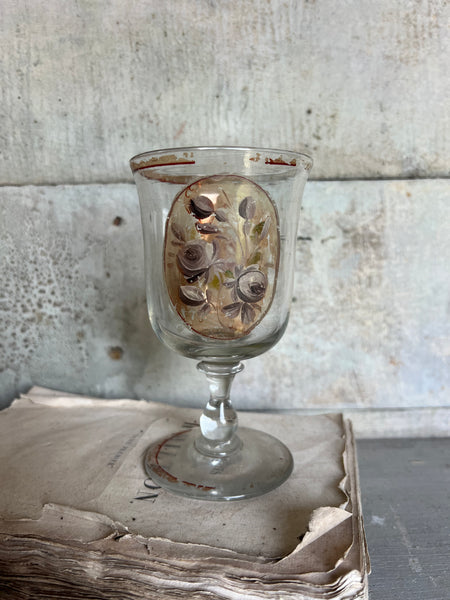 Handpainted Antique French Rummer