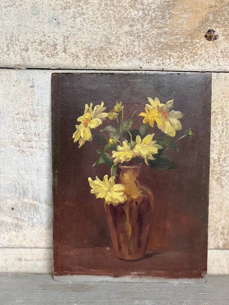 Small Floral Oil on Board