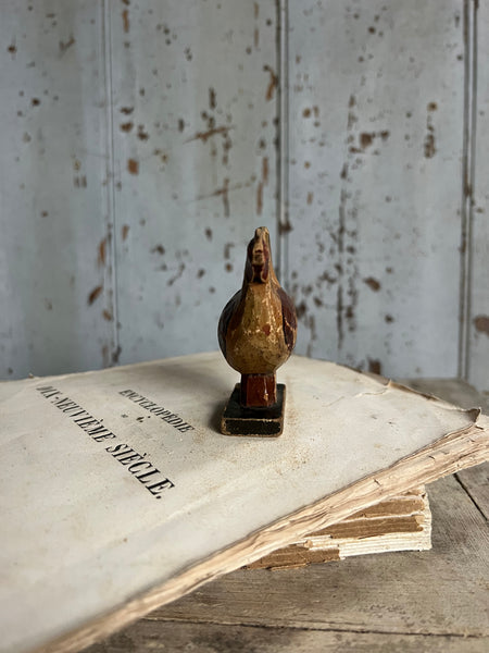 Sweet Antique Carved Hen